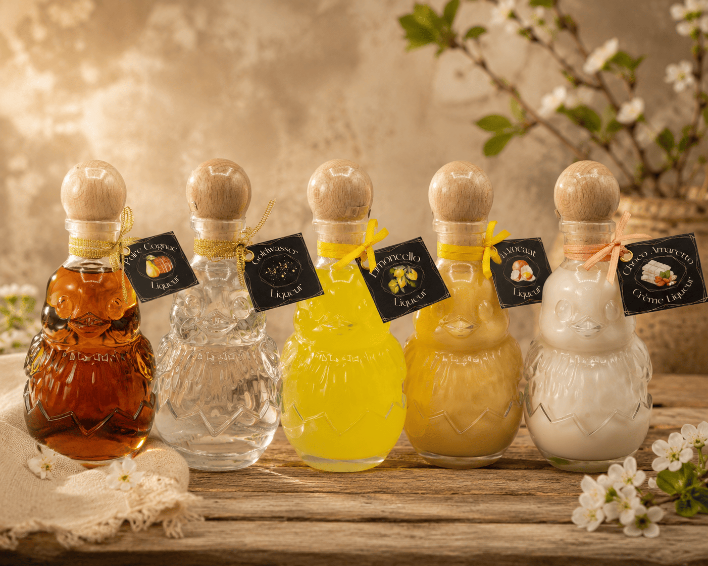 Chick-shaped liqueur bottle 0,2 L