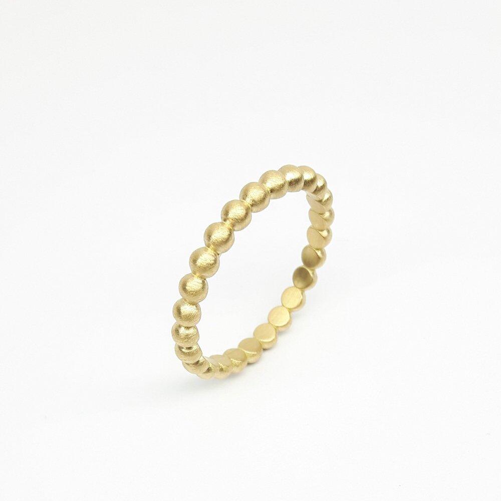 'round around', bague boules en or jaune 18kt Ø3mm.