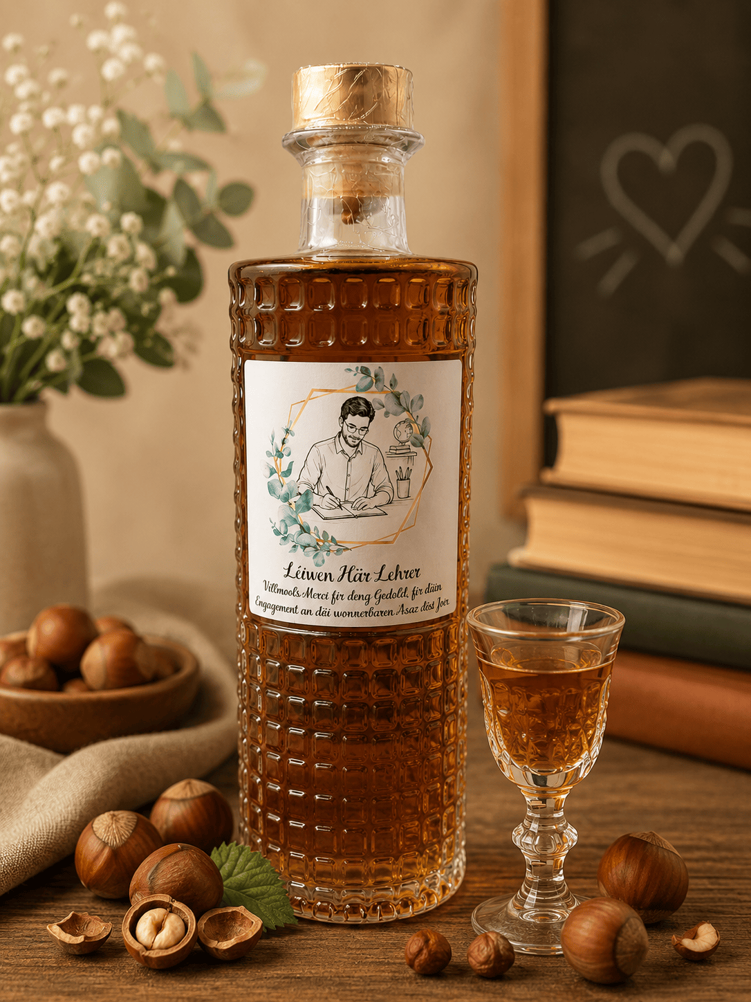 Haselnusslikör 25 % Emitea 0,7 L Lehrer Edition