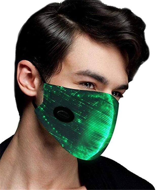 Masque led lumineux vert adulte