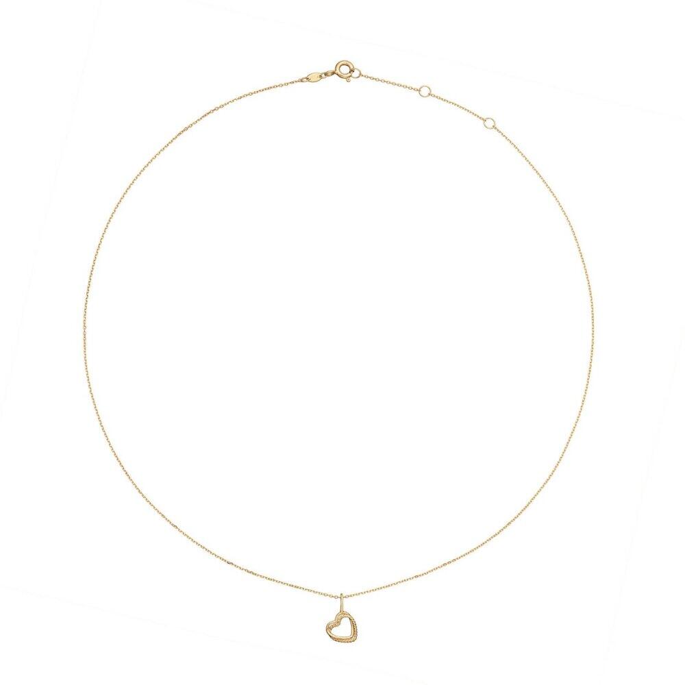 Jackie Gold - JKN25.442 - Necklace - Women's - 14K Yellow Gold - Twisted Heart - 40-45 cm