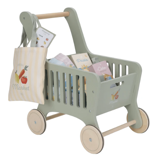 Little Dutch LD2509 Little Dutch chariot de course en bois – vert – Essentials