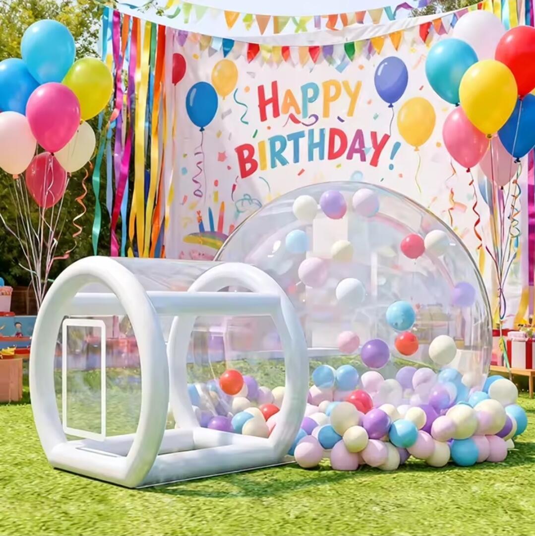 Bubble House with Colorful Balloons: Summer Festival