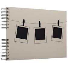 Album à spirales 50 pages noir 32x22 cm Instants beige