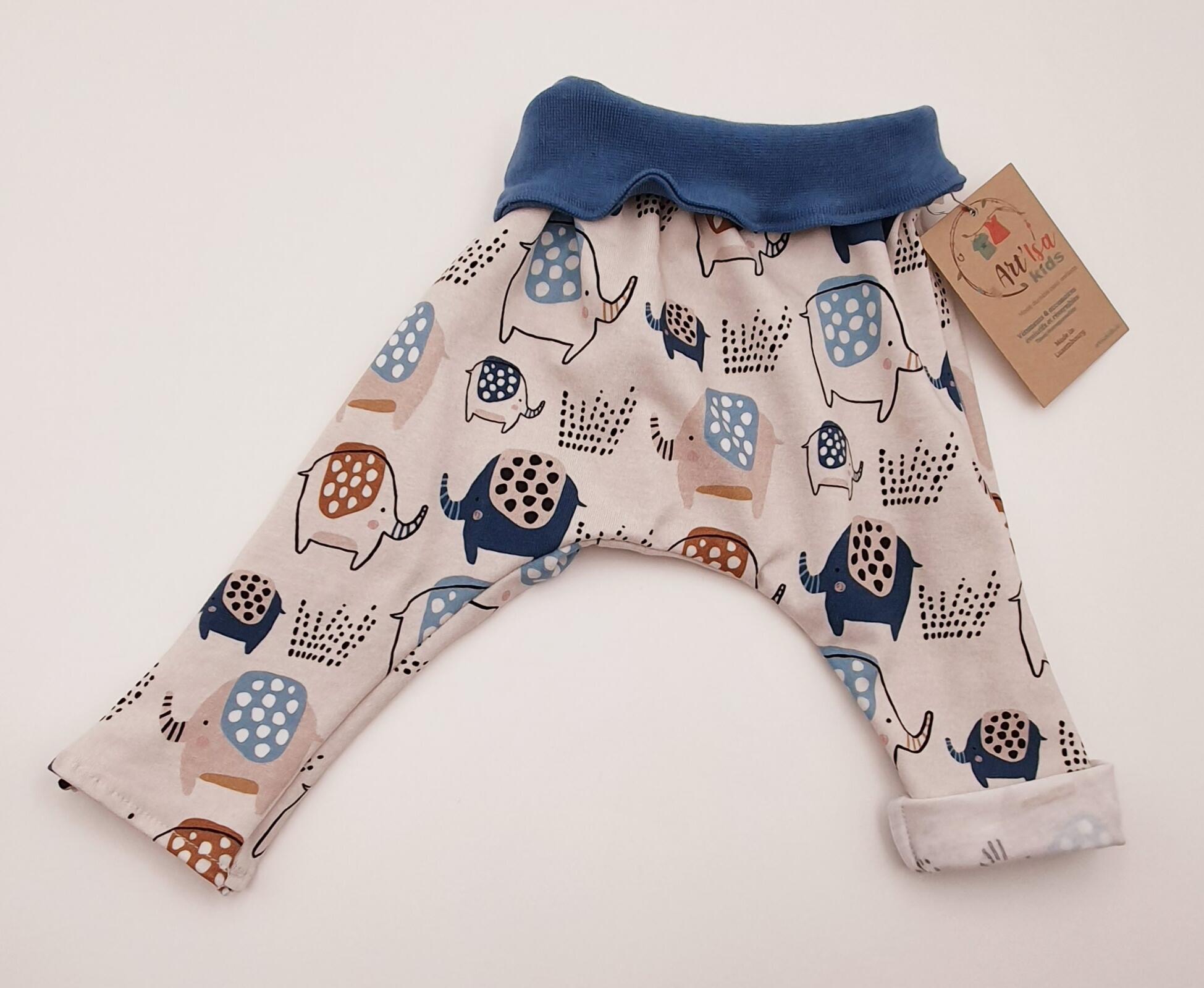 Sarouel Bébé évolutif Oekotex100 Eléphants