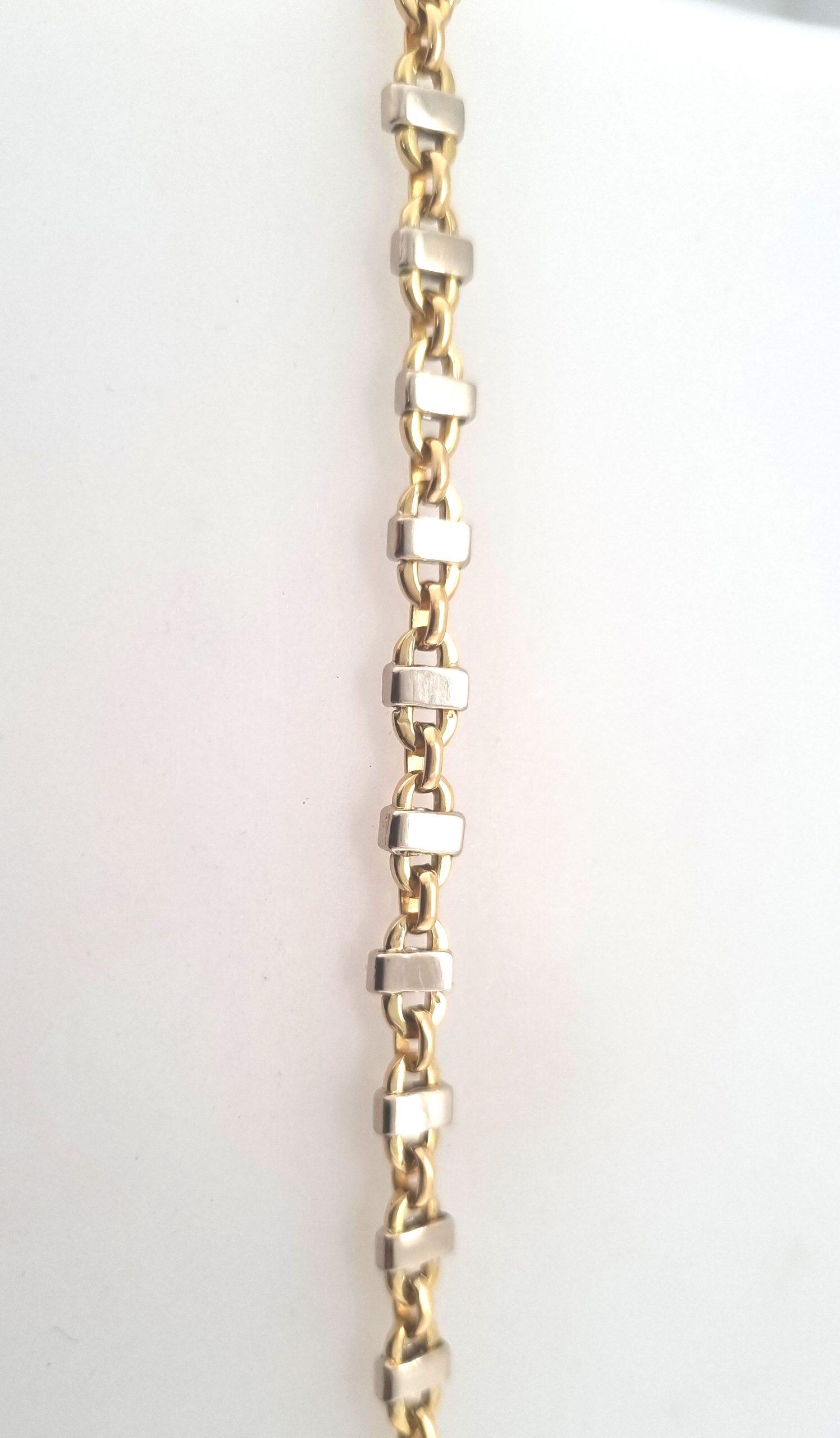 20 cm bracelet in 18K yellow gold and 18K white gold