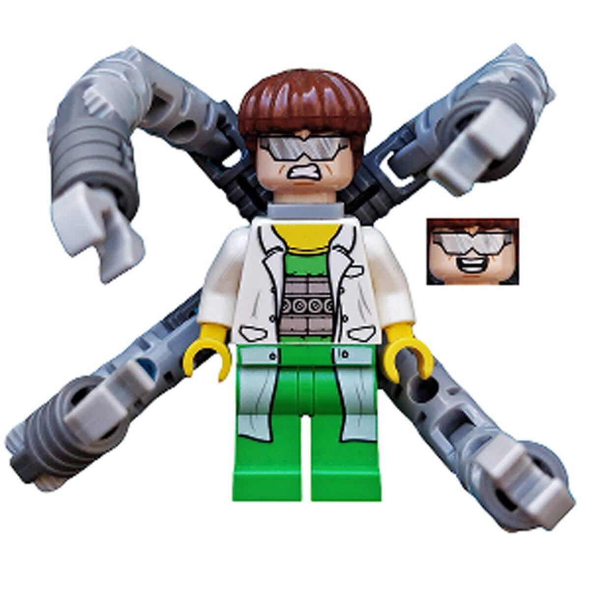 Docteur Octopus (Otto Octavius) / Doc Ock - Blouse de laboratoire blanche portée par-dessus une tenue vert vif, sans bras mécaniques