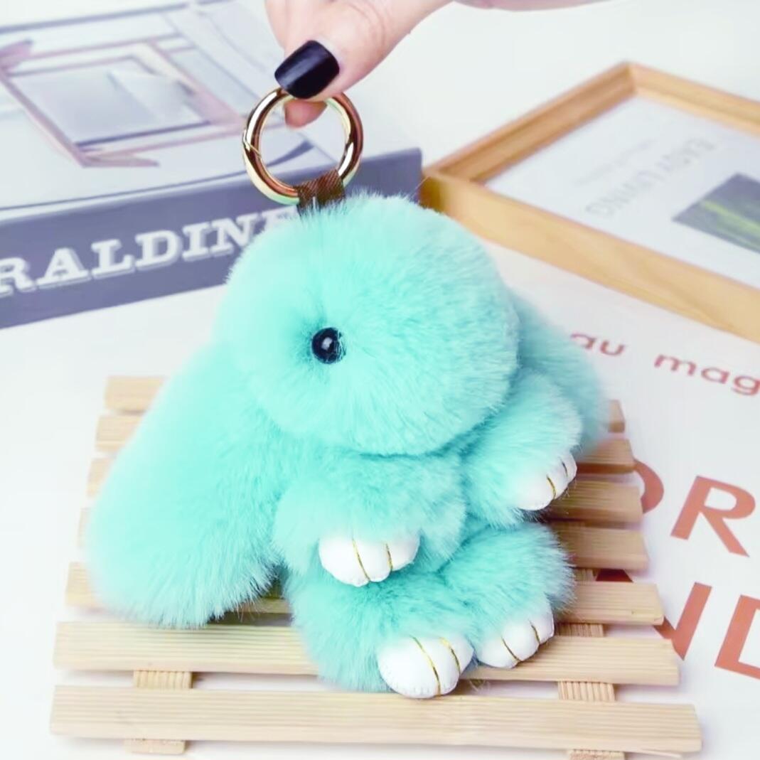 Super flauschiges Kawaii Pompom-Häschen aus echtem Fell: Oinky (15 cm)