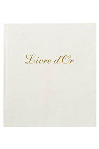 4712E: Livre d'or cuir Alpille 26X22 blanc +/t