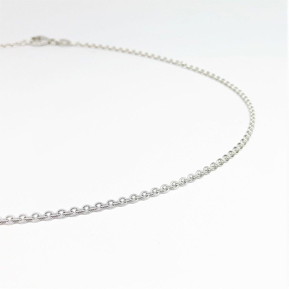 Ankercollier aus 18kt Weißgold 42cm 1.45mm 0140