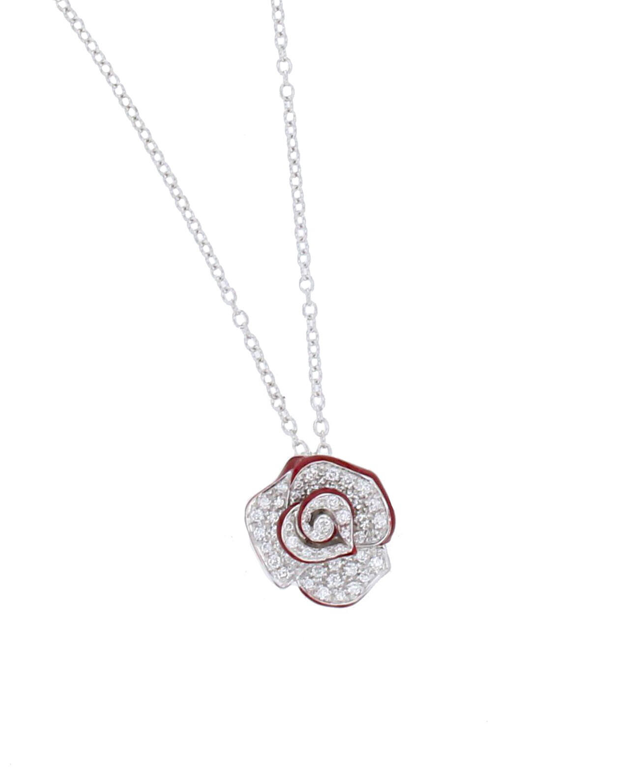 Schroeder Joailliers "Rose of Luxembourg" collection pendant in 18k white gold