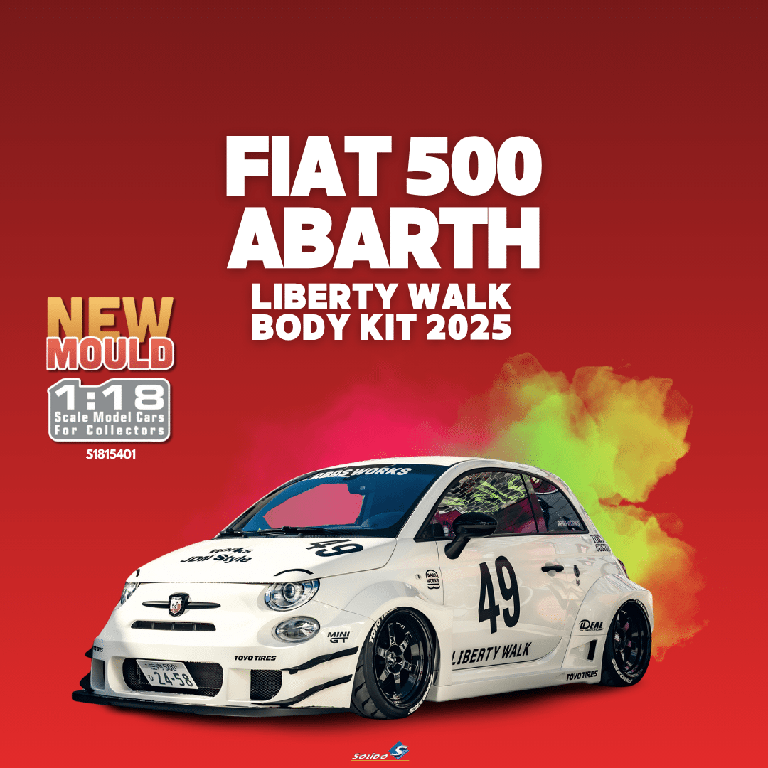 [Pre-order] Solido - S1815401 - Fiat 500 Abarth Liberty Walk Body Kit - 1/18