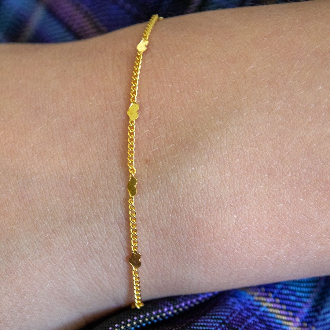 chaîne coeur bracelet