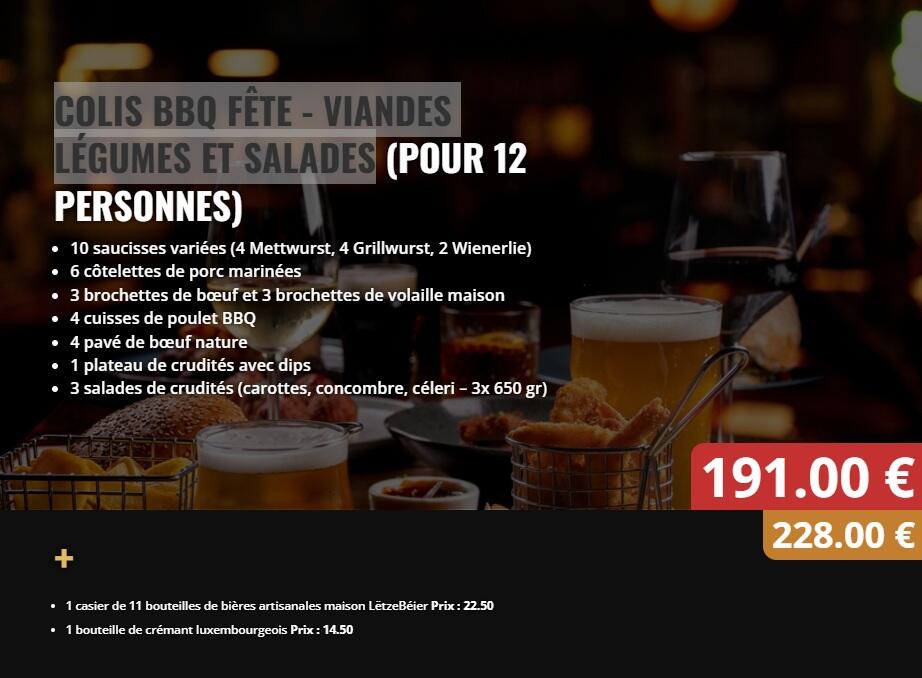 Colis BBQ Fête (12 personnes) - Viandes, Légumes et Salades 