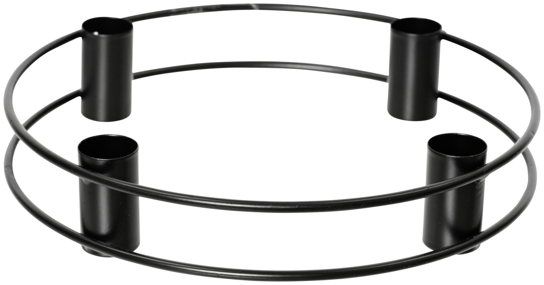 Decoris Advent wreath, metal, Ø 20 x 4 cm, black
