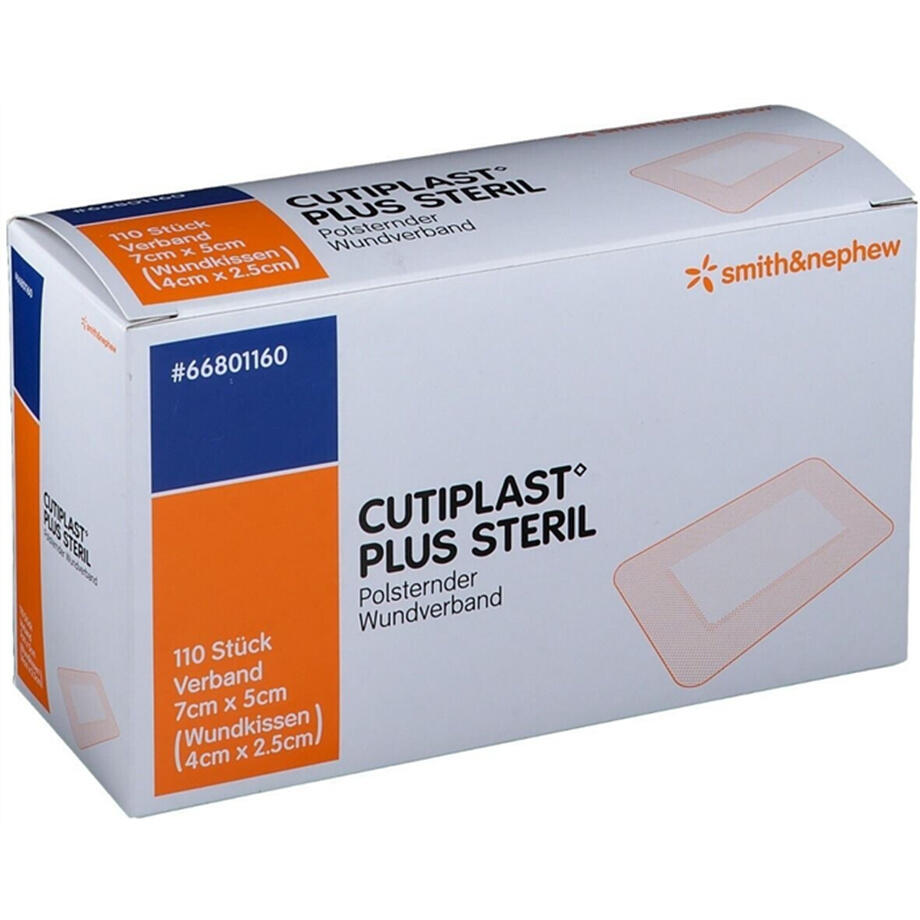 Cutiplast Plus sterile, 7 x 5 cm, 5 pieces, emballees individuellement en sterile