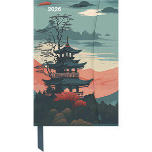 Japanese Papers 2026 Magneto Diary, Dimensions (W x H): 10 x 15 cm, planner, 1 week per page + notes page, with magnetic closure