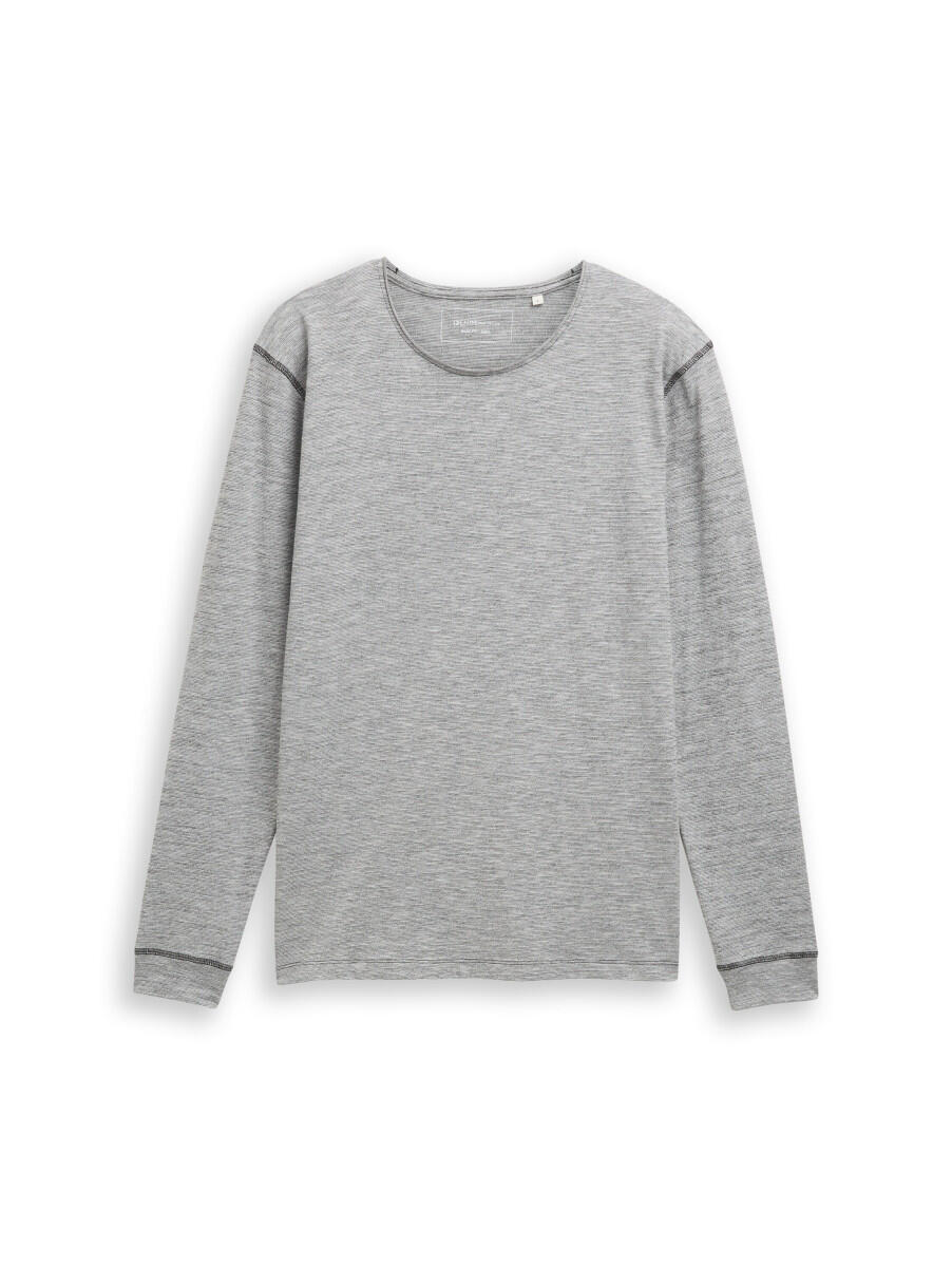 T-shirt à manches longues chiné en jersey simple