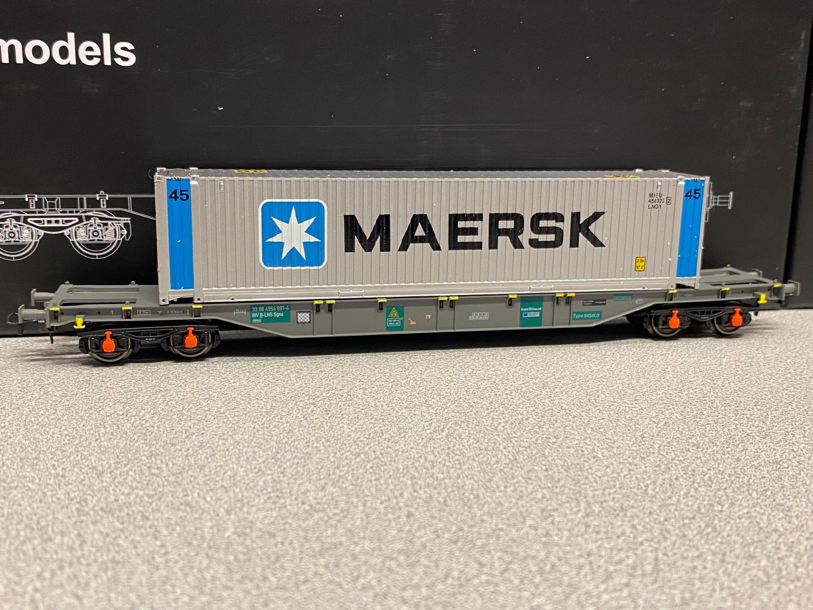 H0 B-Models 54419 B-Lineas Maersk 45ft Container-Güterwagen Containertragwagen Ep.6