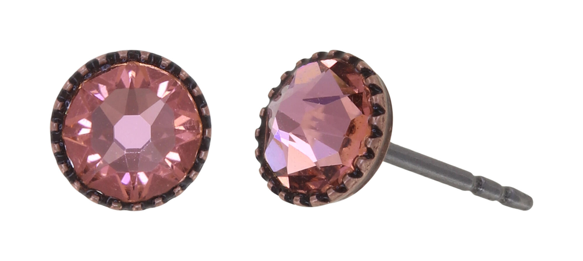 Ohrstecker flach 'Black Jack'