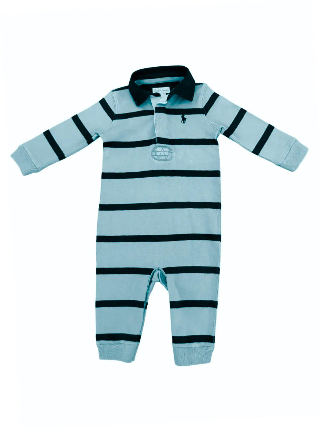 Ralph Lauren Blue Striped Romper (9M / 74)
