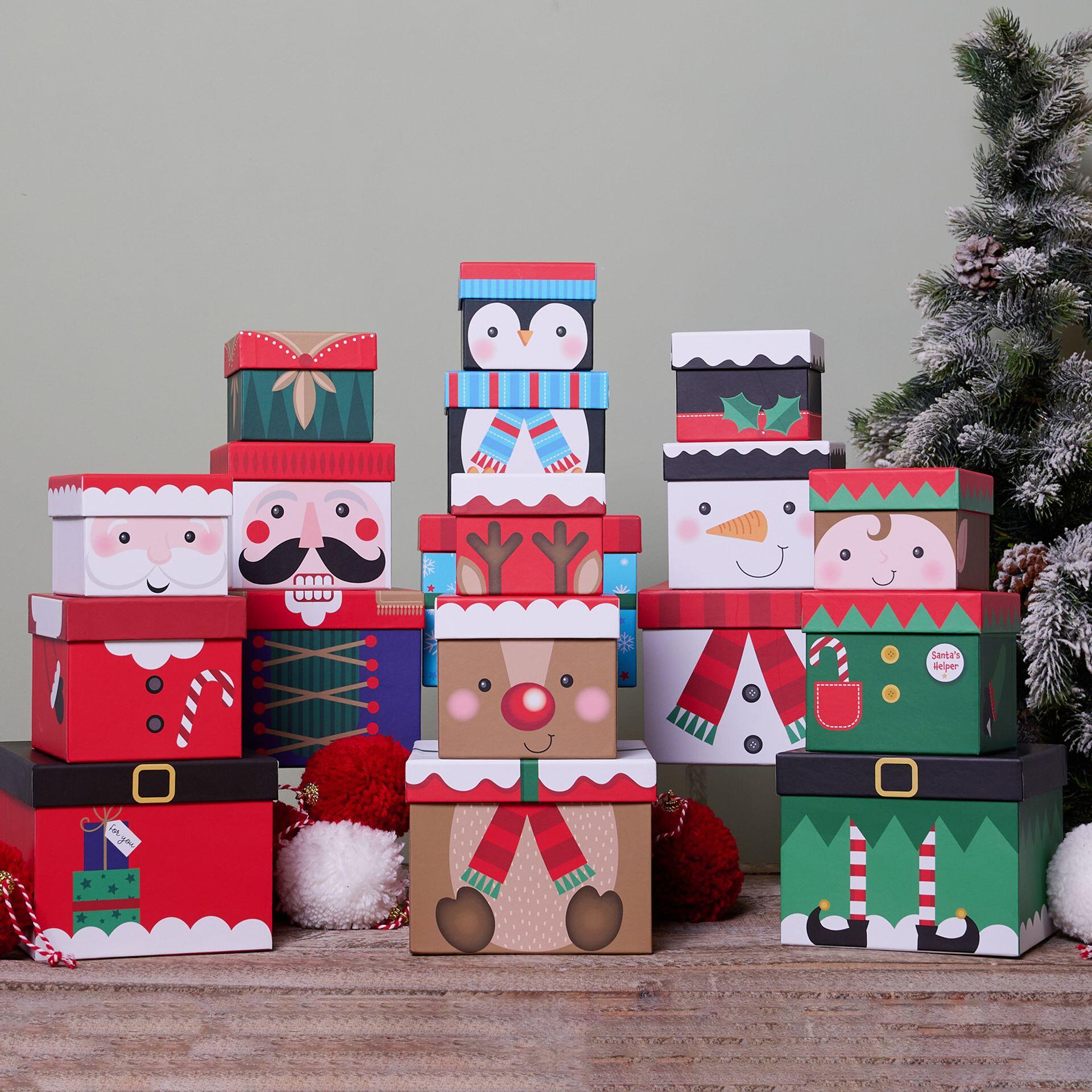 Set of 3 Nested Gift Boxes | Festive Storage & Gift Box Set | The Seasonal Gift Co. | Widdop