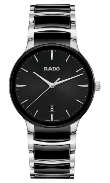 Reserviert# Rado Centrix Quartz-Uhr, 39,2 mm, schwarze Keramik und Edelstahl