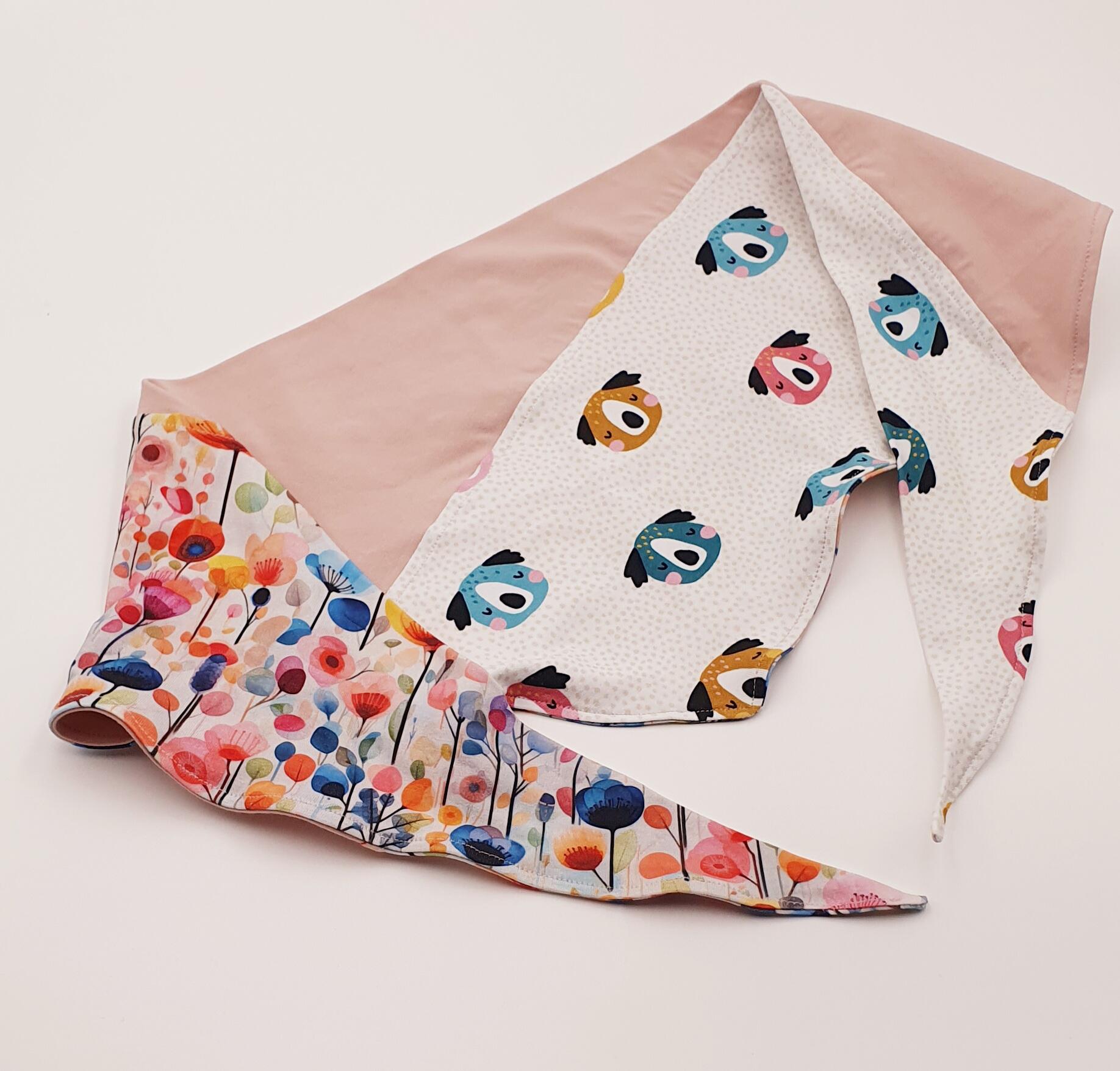 Blue triangle scarf for children and women