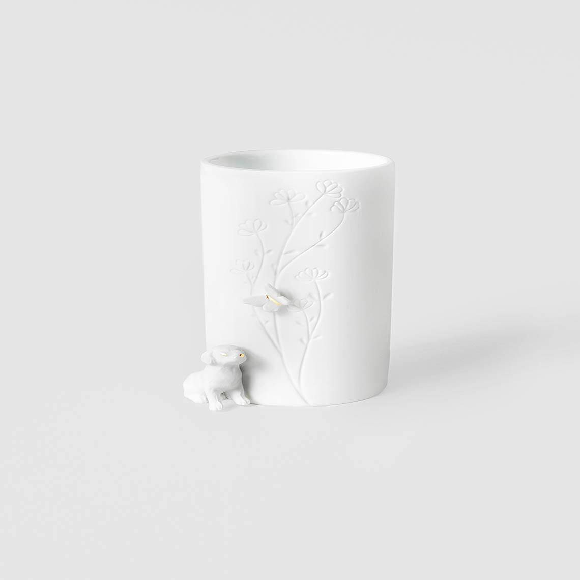 Vase avec chien (Ø7 × 13 cm)