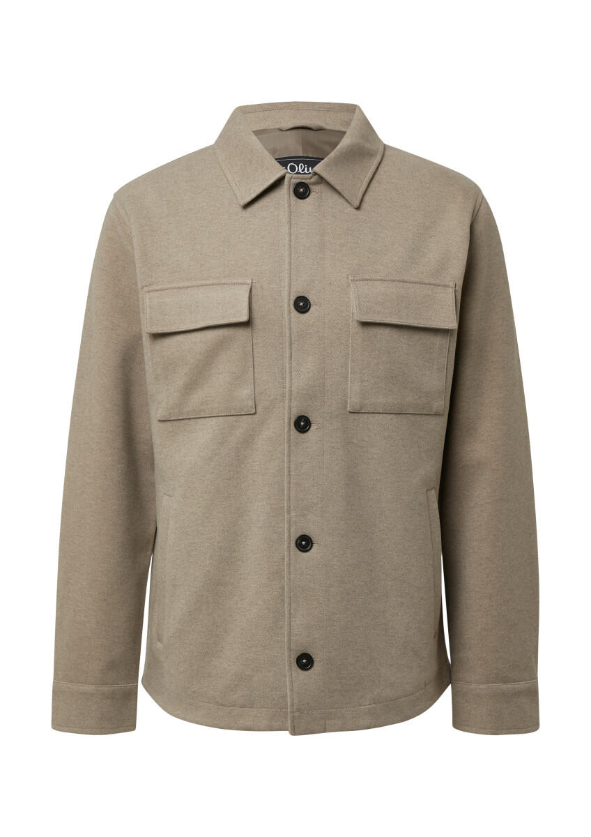 Overshirt doux avec col Kent et poches poitrine plaquées