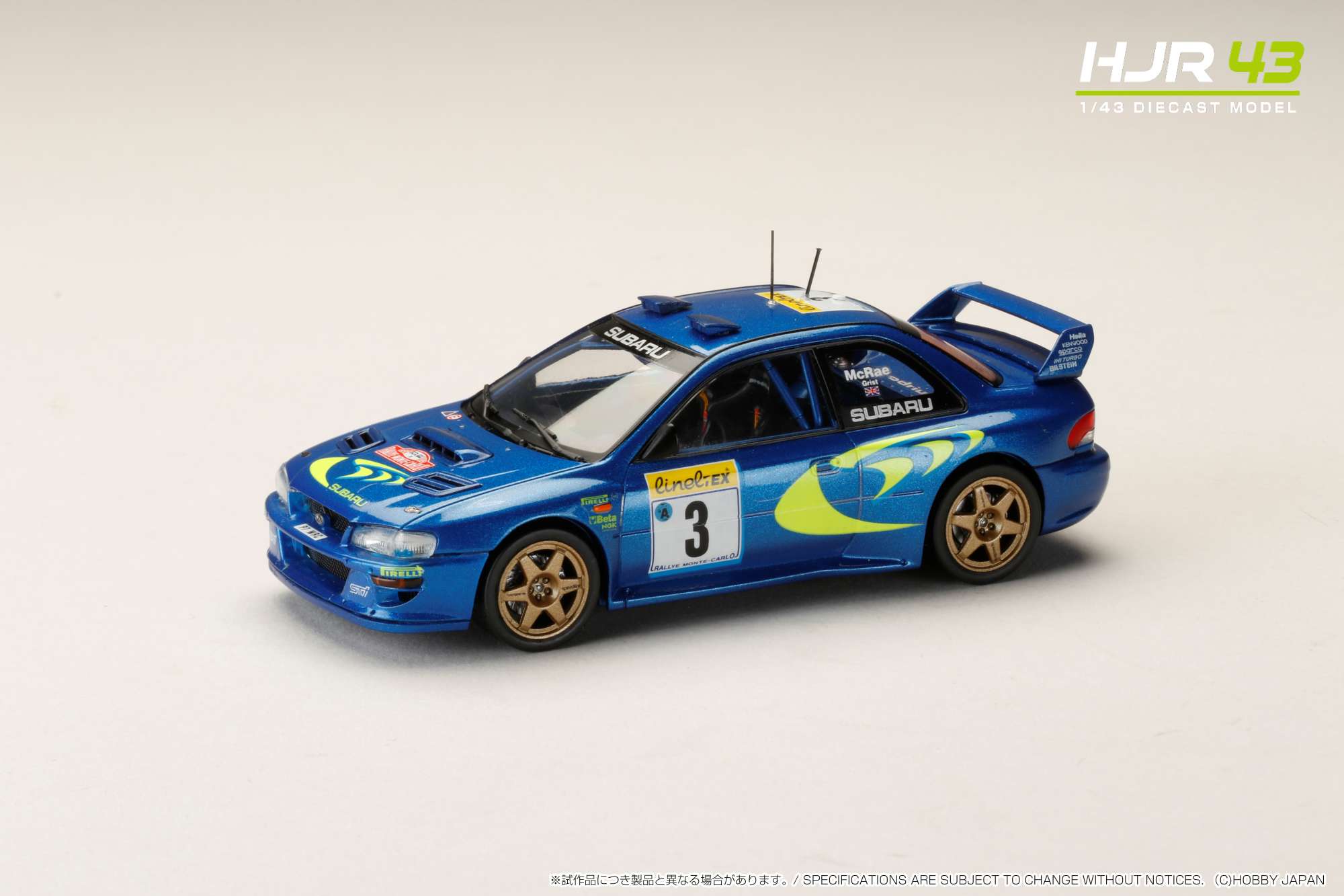 Hobby Japan - #HJR431003A - Subaru Impreza numéro 3 - Monte Carlo 1998 - MC Rae / Grist - échelle 1:43