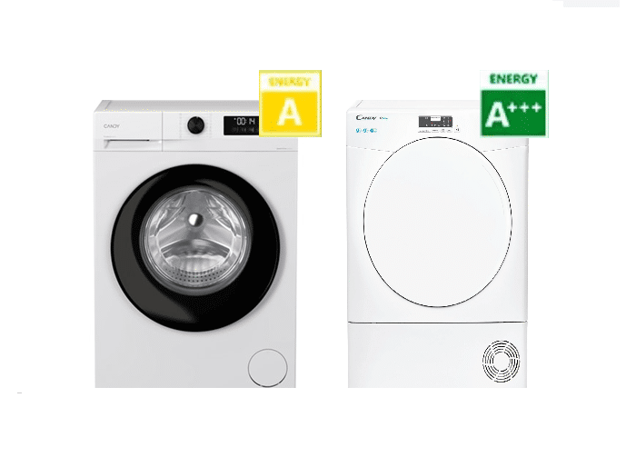 Washing machine Candy GD49B8-S 9 kg, Energy Class A; Candy EyeH8A3L-S dryer, A+++ heat pump EyeH8A3L-S