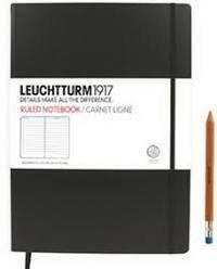 334917: Carnet Master Slim (A4+) couverture rigide, 123 pages numérotées, ligné, noir