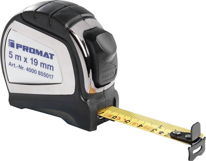 Pocket tape measure, 8 m long, 25 mm wide, mm/cm, EG II 2K automatic