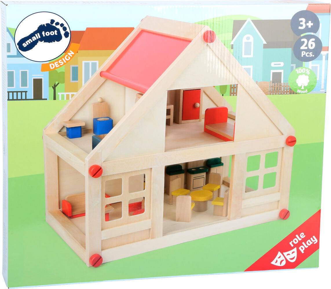 SMALL FOOT DOLL'S HOUSE WITH FURNITURE WOOD SMALL Letzshop