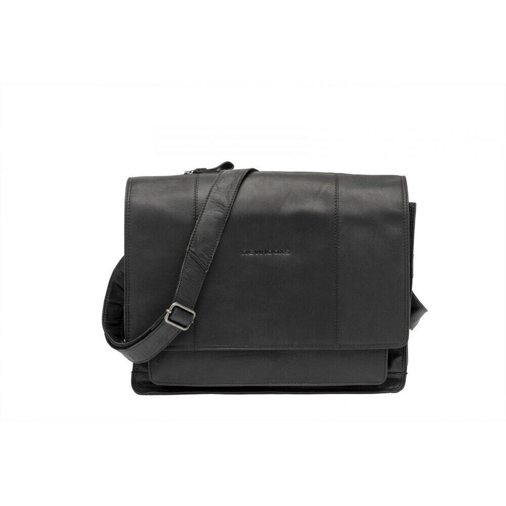 Bike bag New Looxs Fellini, 18 L, 40 x 15 x 32 cm, made of luxury leather, Black