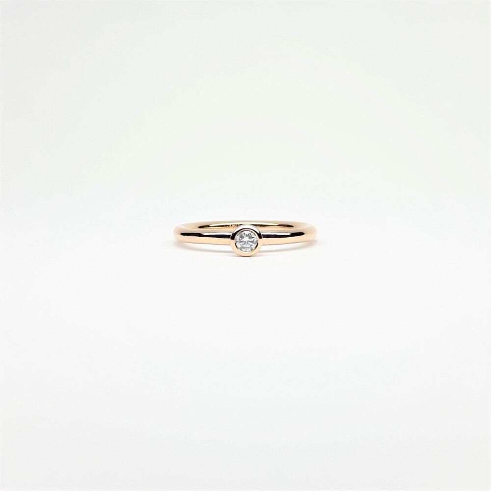 "combiring mini poli", 18kt rose gold and diamond 0.1ct.