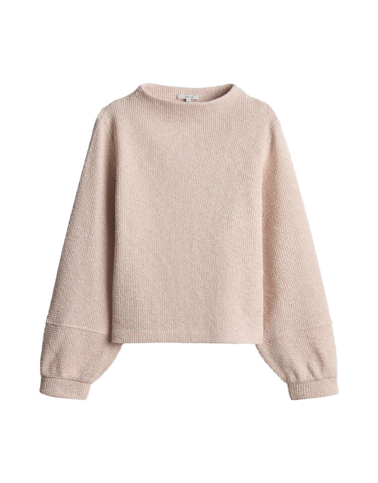 Sweatshirt mit zweifarbiger Strickoptik - Glimsa