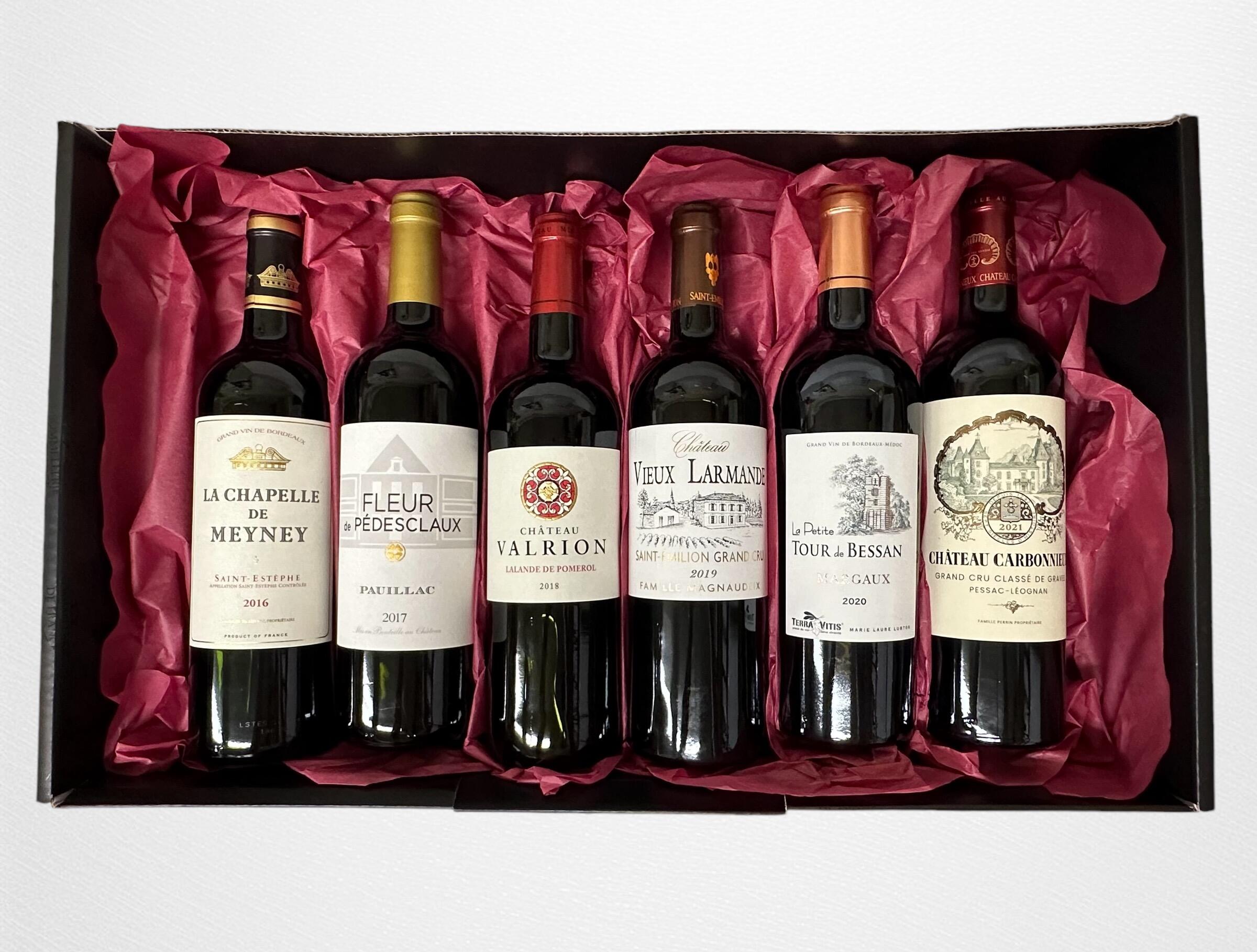 6er-Box Bordeaux "À travers les millésimes" (von 2016 bis 2021)