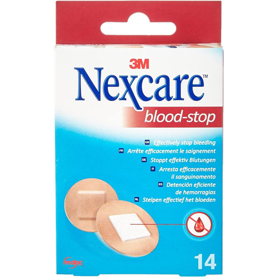 Nexcare Blood-Stop strips, d.22 mm,Pansements ronds hemostatiques,  14 pieces