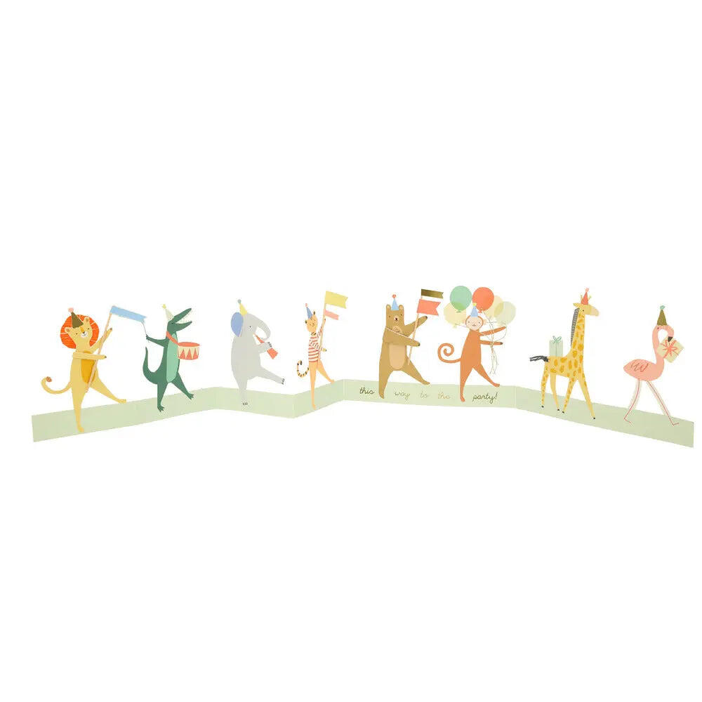 Animal Parade concertina card