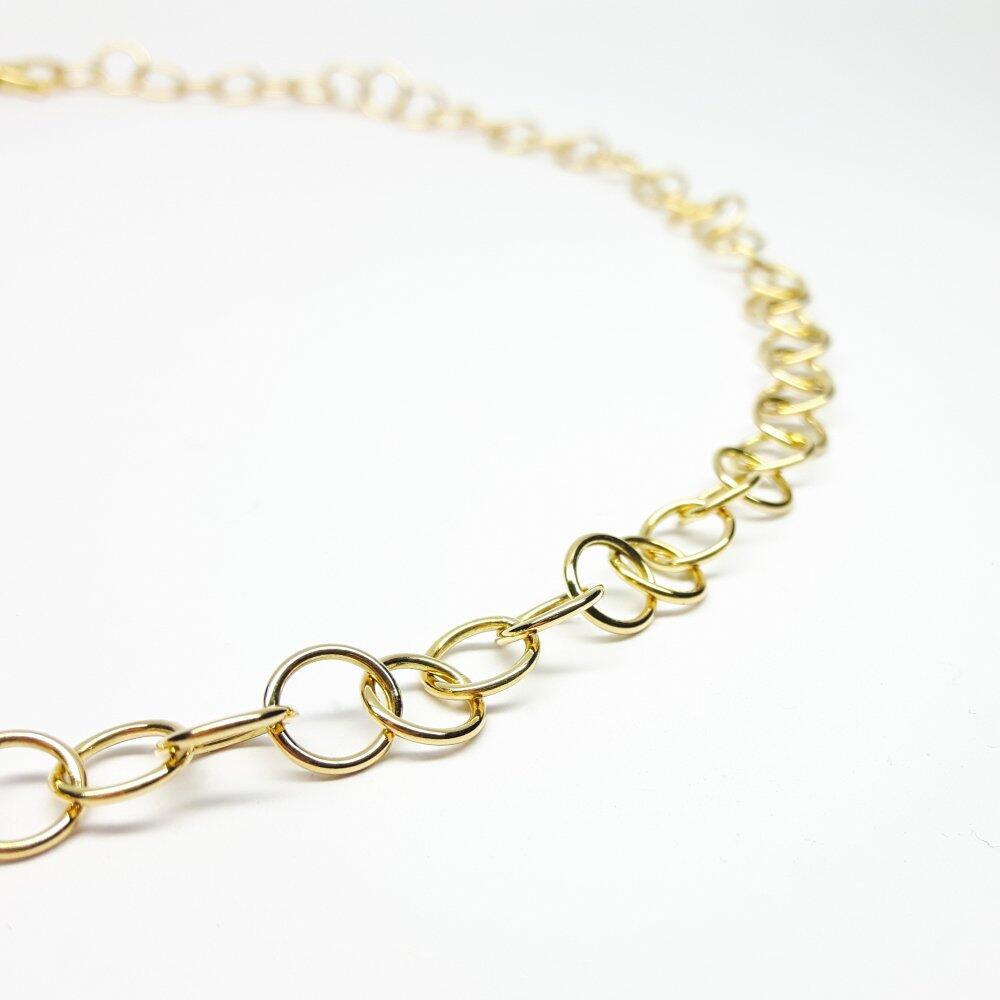 'cercles', collier fait main en or jaune 18kt. Pièce unique.