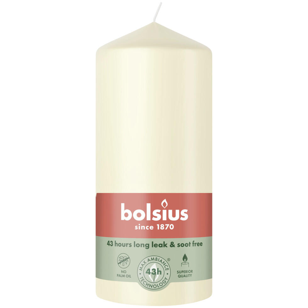 Bolsius pillar candle Ø 6.8 x 13 cm soft pearl