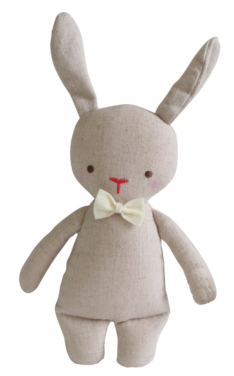 Linen Mini Rattle Bunny Linen Mini Rattle Bunny