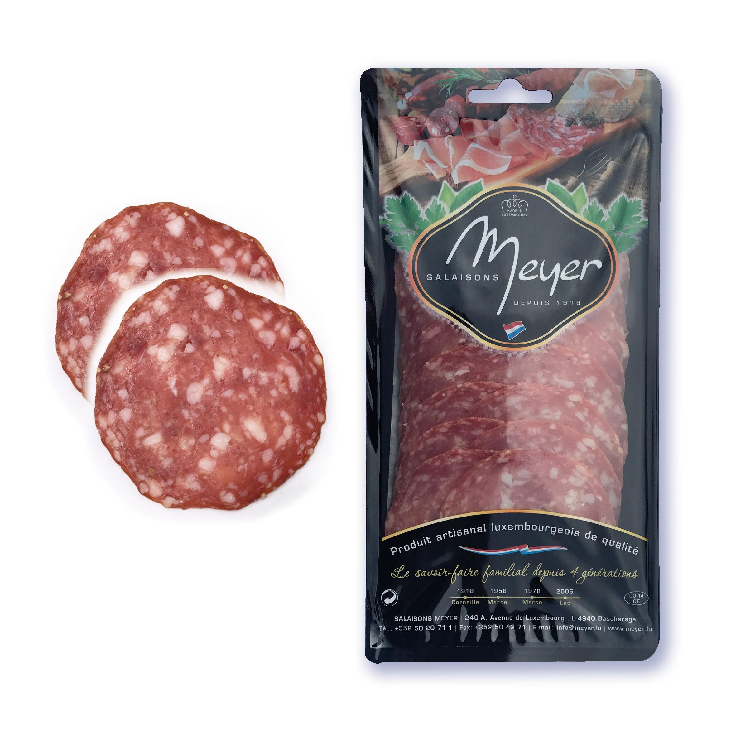 Meat products, farm salami, sliced +/- 100 gr.