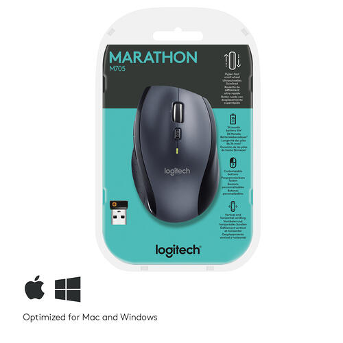 Logitech M705 Marathon Wireless Mouse Black
