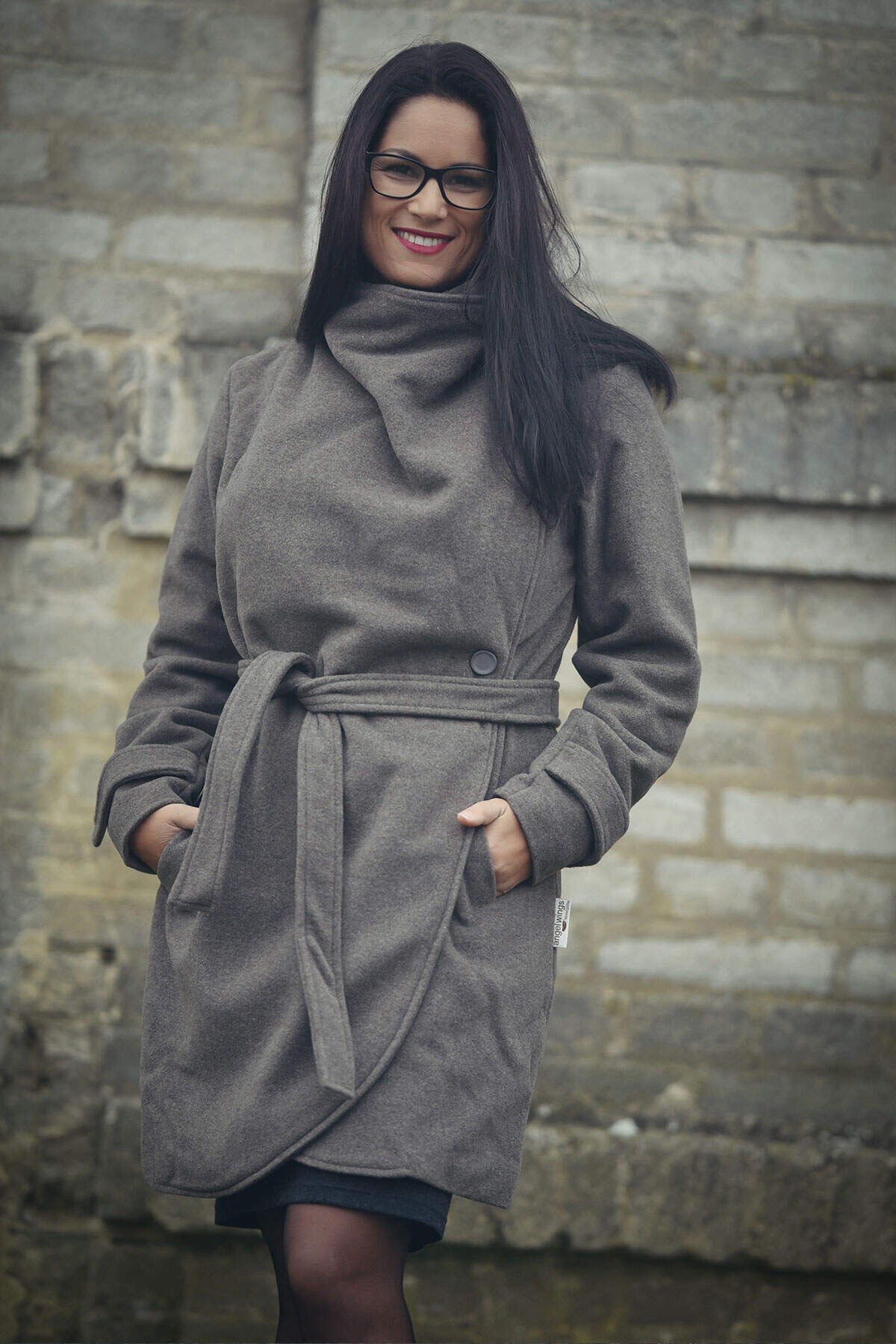 Coat with sale baby pouch