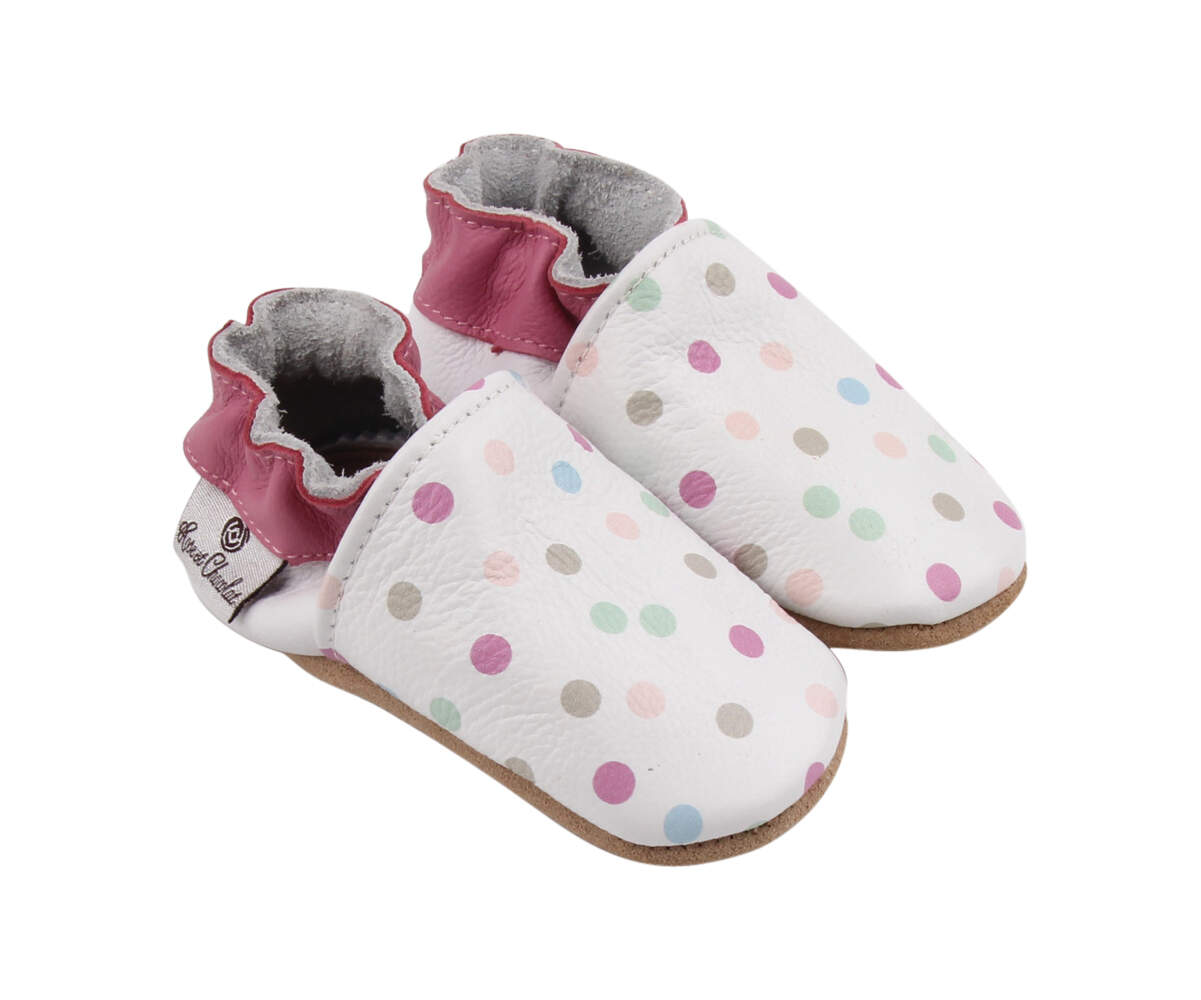 Chausson cuir rose et chocolat sales