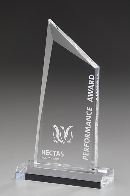 Cathedral Peak Award 74000, Acrylic clear including engraving, available in 3 sizes