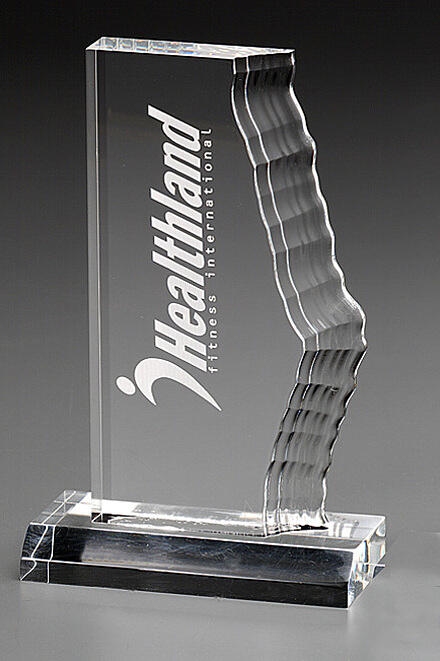 Wave Award 7455, Acrylic clear Award, gravure incluse, disponible en 3 tailles